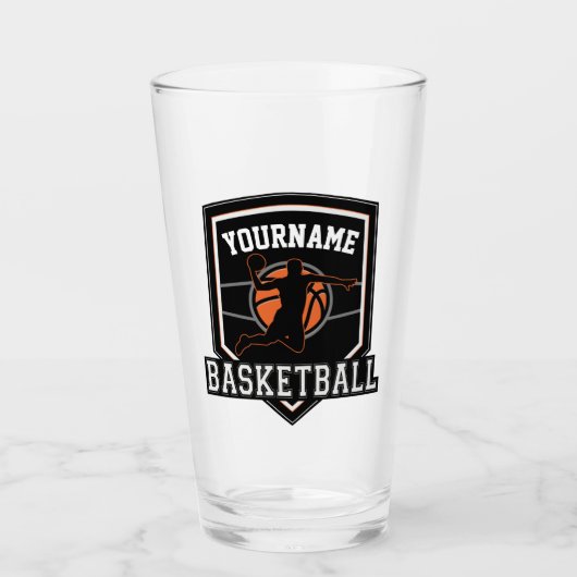 Personalisierter Basketballspieler NAME Slam Dunk Glas (Vorderseite)
