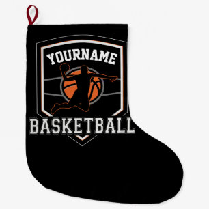 Personalisierter Basketballspieler NAME Slam Dunk Großer Weihnachtsstrumpf