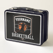 Personalisierter Basketballspieler NAME Slam Dunk  Metall Brotdose (Rückseite)