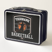 Personalisierter Basketballspieler NAME Slam Dunk  Metall Brotdose (Vorderseite)