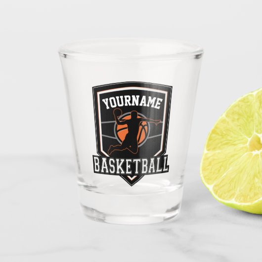 Personalisierter Basketballspieler NAME Slam Dunk  Schnapsglas (Vorderseite)