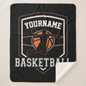 Personalisierter Basketballspieler NAME Slam Dunk Sherpadecke (Vorderseite)