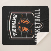 Personalisierter Basketballspieler NAME Slam Dunk Sherpadecke (Vorderseite (Horizontal))