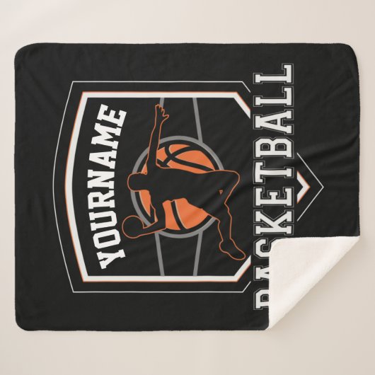 Personalisierter Basketballspieler NAME Slam Dunk Sherpadecke (Vorderseite (Horizontal))