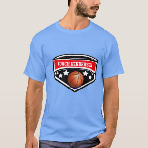 Personalisierter Basketballtrainer in Rot, Schwarz T-Shirt