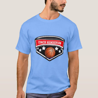 Personalisierter Basketballtrainer in Rot, Schwarz T-Shirt