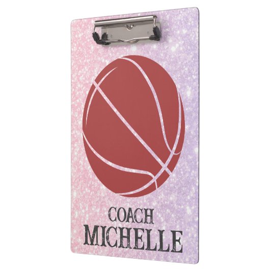 Personalisierter Basketballtrainer Klemmbrett (Links)