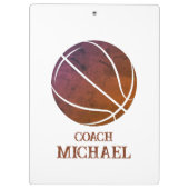 Personalisierter Basketballtrainer Klemmbrett (Rückseite)