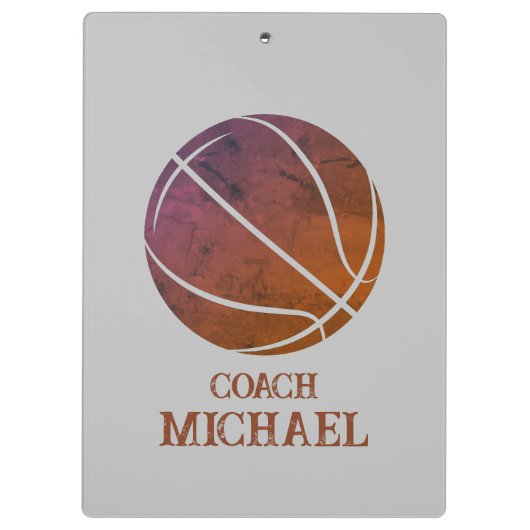 Personalisierter Basketballtrainer Klemmbrett (Rückseite)