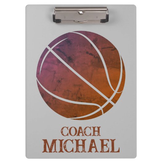 Personalisierter Basketballtrainer Klemmbrett (Vorderseite)