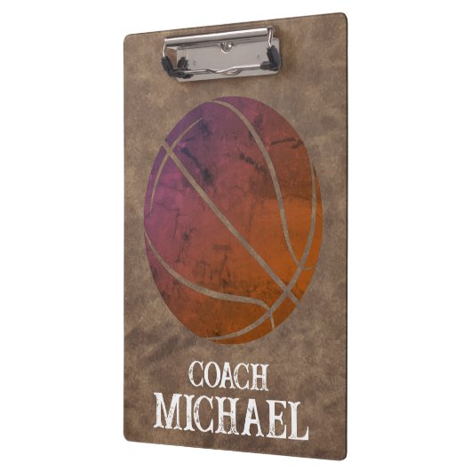 Personalisierter Basketballtrainer Klemmbrett (Links)