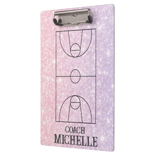 Personalisierter Basketballtrainer Klemmbrett (Links)