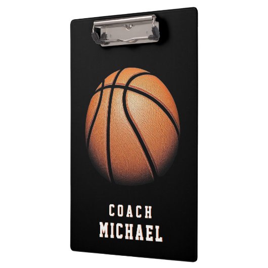 Personalisierter Basketballtrainer Klemmbrett (Links)