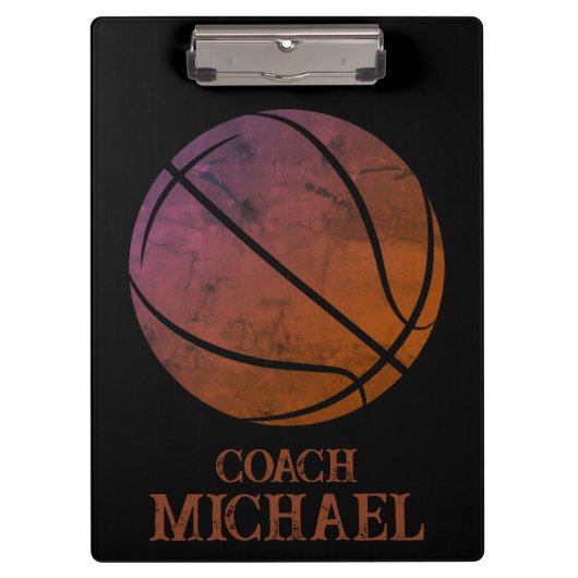 Personalisierter Basketballtrainer Klemmbrett (Vorderseite)