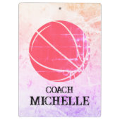 Personalisierter Basketballtrainer Klemmbrett (Rückseite)