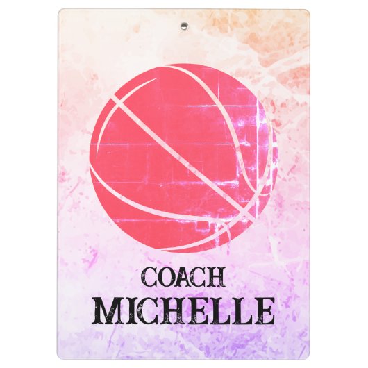 Personalisierter Basketballtrainer Klemmbrett (Rückseite)