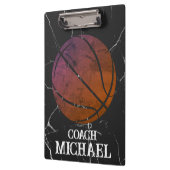 Personalisierter Basketballtrainer Klemmbrett (Links)
