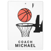 Personalisierter Basketballtrainer Klemmbrett (Rückseite)