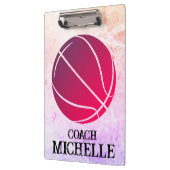 Personalisierter Basketballtrainer Klemmbrett (Links)