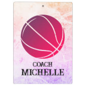 Personalisierter Basketballtrainer Klemmbrett (Rückseite)