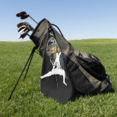 Personalisierter Bass Fischen Ninja Dunkles Handtu Golfhandtuch (Gras)