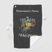Personalisierter Bass Whisperer Dark Fishing Handt Golfhandtuch (Insitu)