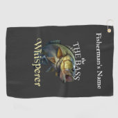 Personalisierter Bass Whisperer Dark Fishing Handt Golfhandtuch (Horizontal)