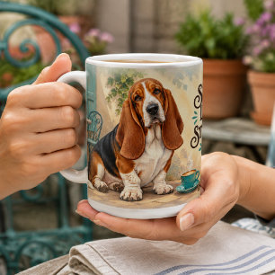 Personalisierter Basset Hound Stark Kaffeetasse