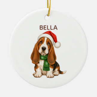 Personalisierter Basset Hound Weihnachtsschmuck