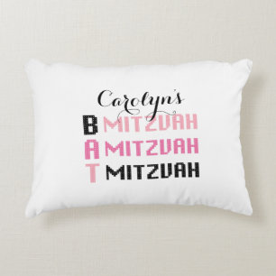 Personalisierter Bat Mitzvah Accent Pillow Dekokissen