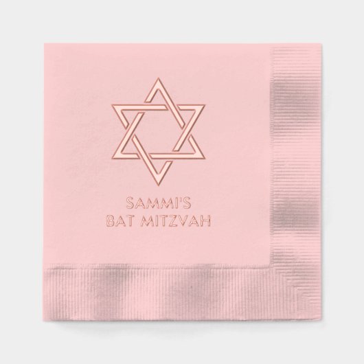 Personalisierter Bat Mitzvah Foil gestempelt Napki Servietten Mit Folie (Vorderseite)