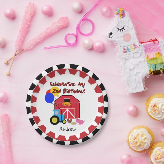 Personalisierter Bauernhof-2. Pappteller (Party)