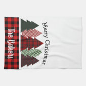 Personalisierter Bauernhof Karierter Weihnachtsbau Geschirrtuch (Horizontal)