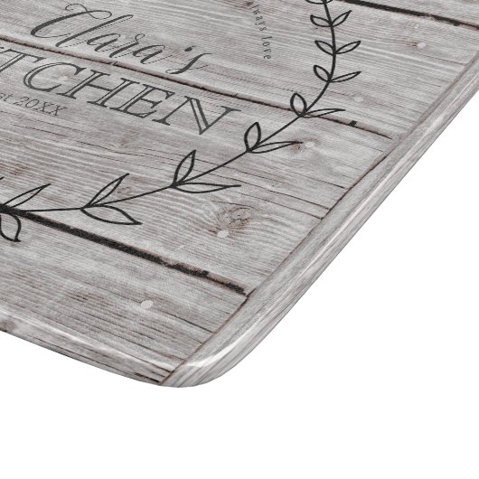 Personalisierter Bauernhof Rustikales, wetterfeste Schneidebrett (Ecke)