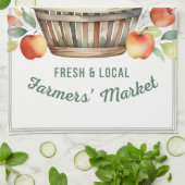 Personalisierter Bauernmarkt Rustikale Landäpfel Geschirrtuch (Gefaltet)