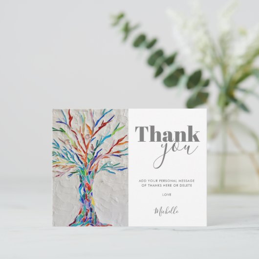 Personalisierter Baum - Danke Postkarte (Stehend Vorderseite)