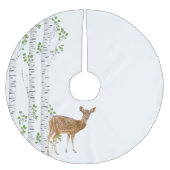 Personalisierter Baum-Rock-Hirsch-Wald-Buck Polyester Weihnachtsbaumdecke (Vorderseite)