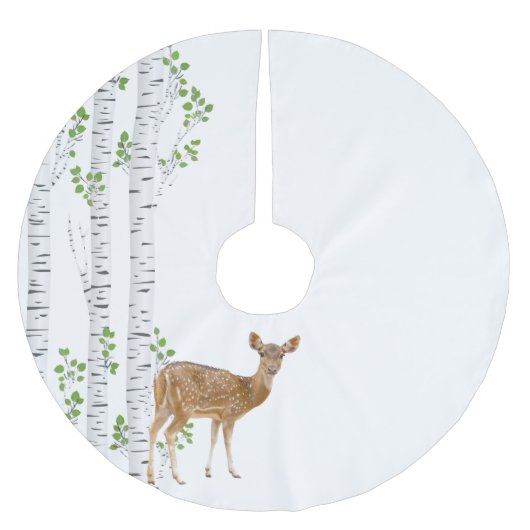 Personalisierter Baum-Rock-Hirsch-Wald-Buck Polyester Weihnachtsbaumdecke (Vorderseite)