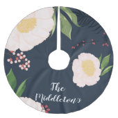 Personalisierter Baumrock Baby Pink Cosmos auf Nav Polyester Weihnachtsbaumdecke (Vorderseite)