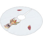 Personalisierter Baumrock boho Hirsch Buck Head Br Polyester Weihnachtsbaumdecke (Schrägansicht)