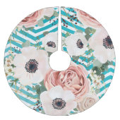 Personalisierter Baumrock Geometrische Rose Zickza Polyester Weihnachtsbaumdecke (Vorderseite)