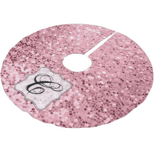 Personalisierter Baumrock Roségold Glitter Polyester Weihnachtsbaumdecke