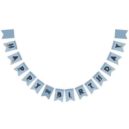 Personalisierter Bautransporter Happy Birthday Wimpelkette (Alle)