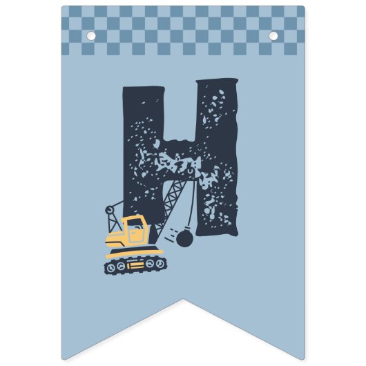 Personalisierter Bautransporter Happy Birthday Wimpelkette (Zweite Fahne)