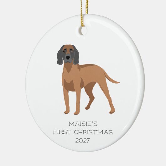 Personalisierter bayerischer Hund Weihnachten Keramik Ornament (Links)
