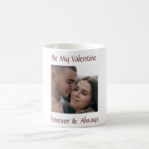 Personalisierter Be My Valentine-Becher mit Paarfo Kaffeetasse