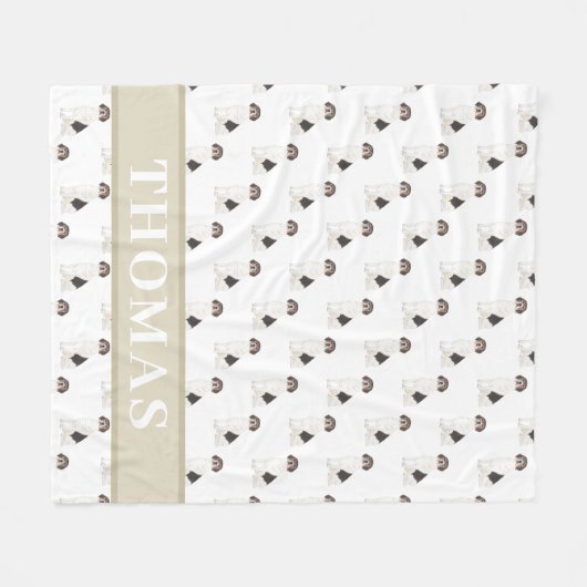 Personalisierter Beagle Fleecedecke (Vorderseite (Horizontal))