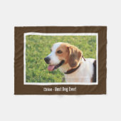 Personalisierter Beagle Foto- und Dogenname Fleecedecke (Vorderseite (Horizontal))