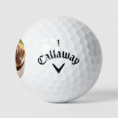 Personalisierter Beagle Foto- und Dogenname Golfball (Logo)