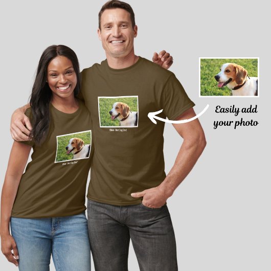 Personalisierter Beagle Foto- und Dogenname T-Shirt